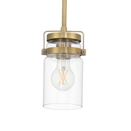 Access Lighting Shelby 5" Wide Mini Pendant Brushed Gold / Clear