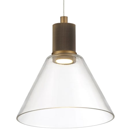 Access Lighting Port Nine 8" Wide LED Mini Pendant Antique Brushed Brass