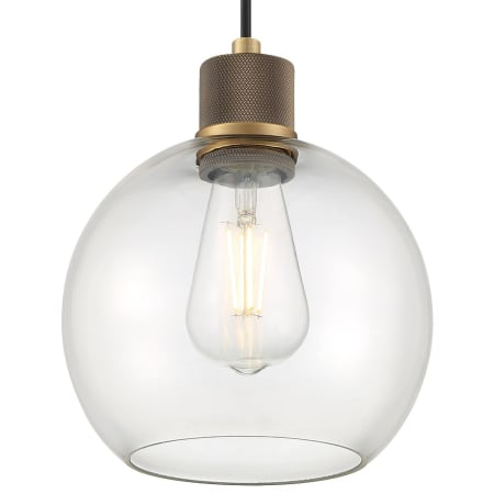 Access Lighting Port Nine 8" Wide LED Mini Pendant with Globe Shade Antique Brushed Brass