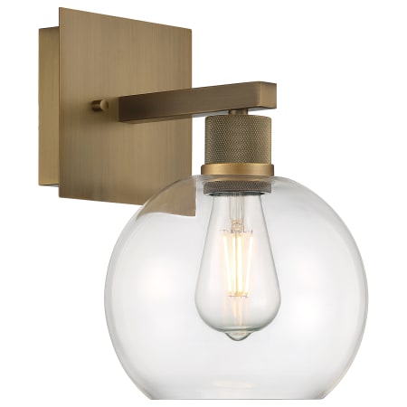 Access Lighting Port Nine 13" Tall LED Wall Sconce with Glass Shade Antique Brushed Brass