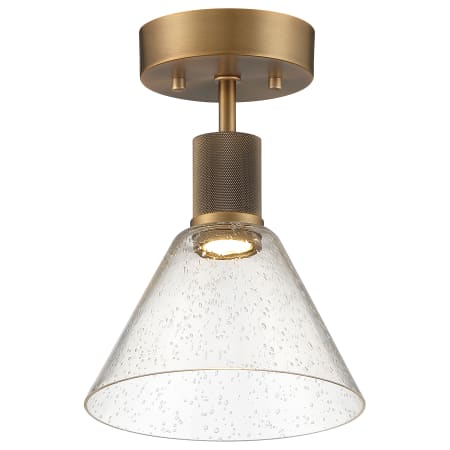 Access Lighting Port Nine 8" Wide LED Semi-Flush Ceiling Fixture Antique Brushed Brass