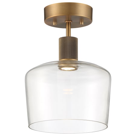 Access Lighting Port Nine 9" Wide LED Semi-Flush Ceiling Fixture Antique Brushed Brass