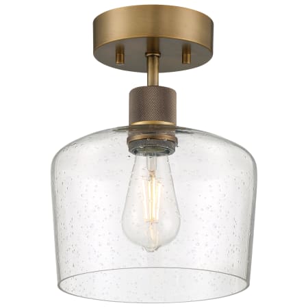 Access Lighting Port Nine 9" Wide LED Semi-Flush Ceiling Fixture Antique Brushed Brass
