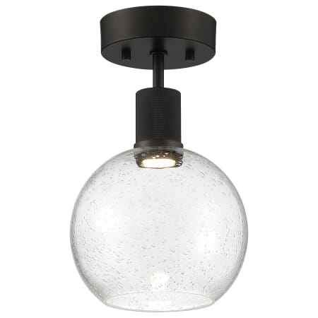 Access Lighting Port Nine 8" Wide LED Semi-Flush Globe Ceiling Fixture Matte Black