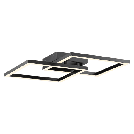 Access Lighting Squared 19" Wide LED Semi-Flush Square Ceiling Fixture- 3000K Black / Acrylic
