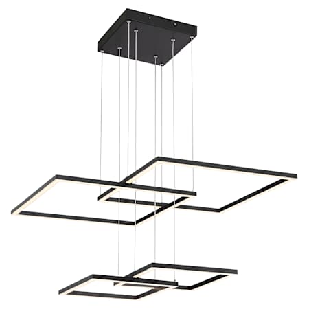 Access Lighting Squared 4 Light 31" Wide LED Chandelier - 3000K Black / Acrylic