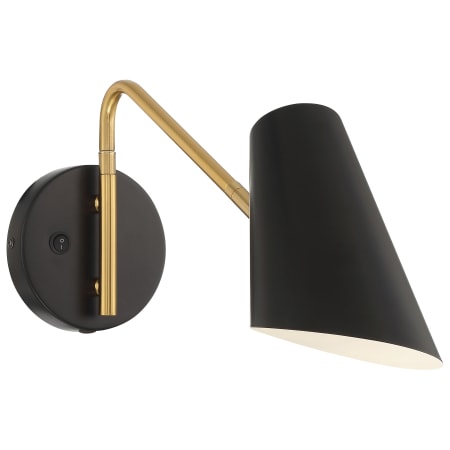 Access Lighting Eames 7" Tall LED Wall Sconce Black / Antique Brushed Brass