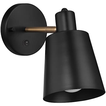 Access Lighting Dalton 8" Tall Wall Sconce Black / Antique Brushed Brass