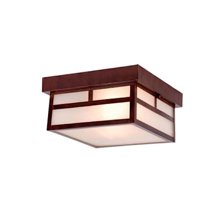 Acclaim Lighting Artisan 2 Light Outdoor Flush Mount Ceiling Fixture with Frosted Glass Shade Architectural Bronze