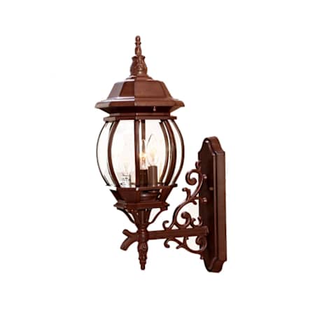 Acclaim Lighting Chateau 3 Light 22" Height Outdoor Wall Sconce Burled Walnut / Clear Beveled Glass