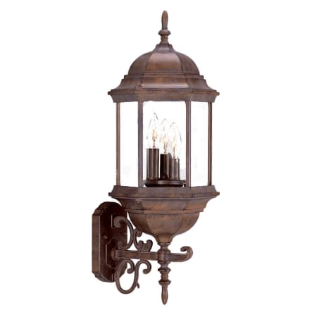 Acclaim Lighting Madison 3 Light 26" Height Outdoor Wall Sconce Burled Walnut / Clear Beveled Glass