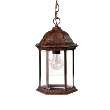 Acclaim Lighting Madison 1 Light 14" Height Outdoor Pendant Black Coral / Clear Beveled Glass
