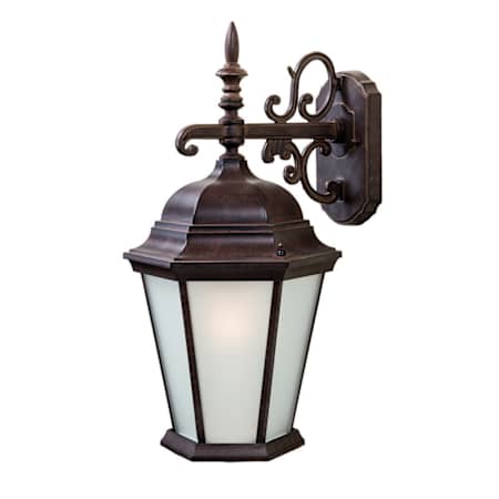 Acclaim Lighting Richmond 1 Light Outdoor Lantern Wall Sconce with Frosted Glass Shade Burled Walnut