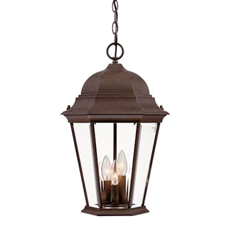 Acclaim Lighting Richmond 3 Light 19.5" Height Outdoor Pendant Burled Walnut / Clear Beveled Glass