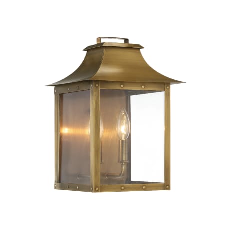 Acclaim Lighting Manchester 2 Light Outdoor Wall Sconce with Clear Glass Aged Brass