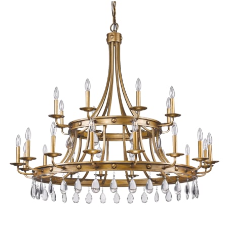 Acclaim Lighting Krista 24 Light 48" Wide 2 Tier Chandelier with Crystal Accents and Studded Antique Gold Bands Antique Gold