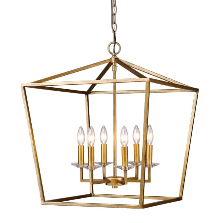 Acclaim Lighting Kennedy 6 Light 20" Wide Pendant with Crystal Bobeches Antique Gold