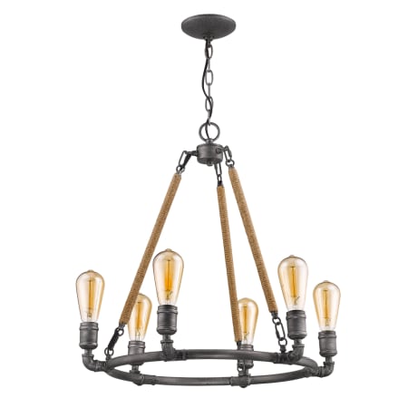 Acclaim Lighting Grayson 6 Light 21-1/4" Wide Ring Chandelier Antique Gray