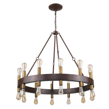 Acclaim Lighting Cumberland 24 Light 42" Wide Ring Chandelier with Raw Brass Sockets Faux Wood