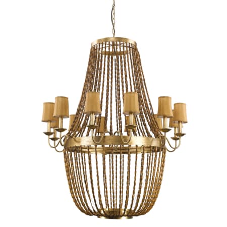 Acclaim Lighting Anastasia 12 Light 49-1/4" Wide Beaded Empire Chandelier with Fabric Shades and Beaded Chains Antique Gold Leaf