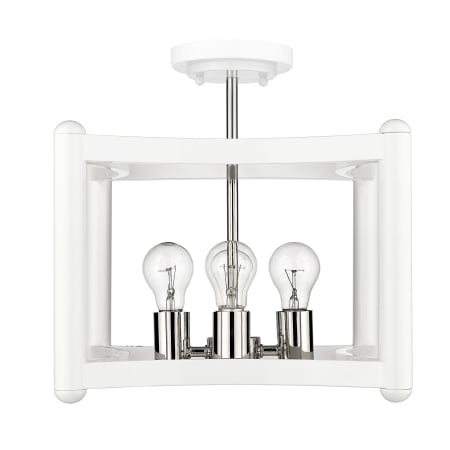 Acclaim Lighting Coyle 4 Light 14" Wide Pendant / Converts to Semi-Flush White / Polished Nickel
