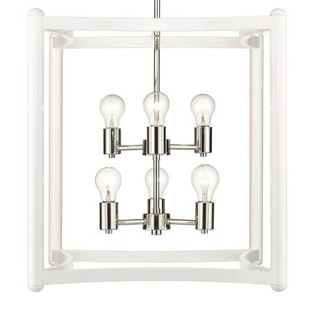 Acclaim Lighting Coyle 6 Light 20" Wide Pendant White / Polished Nickel