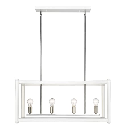 Acclaim Lighting Coyle 8 Light 32" Wide Chandelier White / Polished Nickel