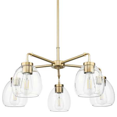 Acclaim Lighting Dawes 5 Light 27" Wide Chandelier with Clear Glass Shades Brass