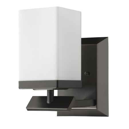 Acclaim Lighting Burgundy Single Light 7" High Wall Sconce with Hand Blown Opal Etched Glass Shade Oil Rubbed Bronze