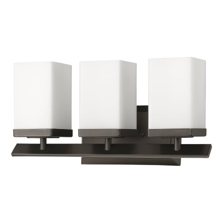 Acclaim Lighting Burgundy 3 Light 16" Wide Bathroom Vanity Light with Hand Blown Opal Etched Glass Shades Oil Rubbed Bronze