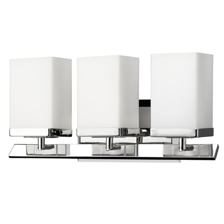 Acclaim Lighting Burgundy 3 Light 16" Wide Bathroom Vanity Light with Hand Blown Opal Etched Glass Shades Polished Nickel