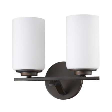 Acclaim Lighting Poydras 2 Light 10" Wide Bathroom Vanity Light with Opal Etched Glass Shades Oil Rubbed Bronze