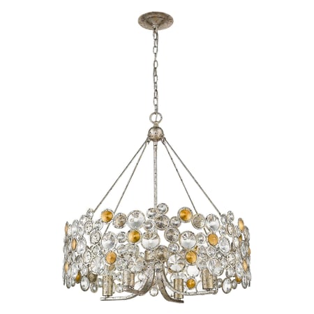 Acclaim Lighting Vitozzi 27" Wide Crystal Drum Chandelier Antique Silver Leaf