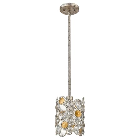 Acclaim Lighting Vitozzi 7" Wide Crystal Mini Pendant Antique Silver Leaf