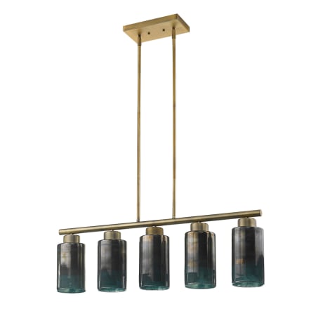 Acclaim Lighting Monet 5 Light 5" Wide Linear Chandelier Brass