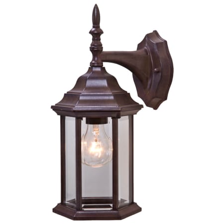 Acclaim Lighting Craftsman 2 1 Light 13" Height Outdoor Wall Sconce Burled Walnut / Clear Beveled Glass