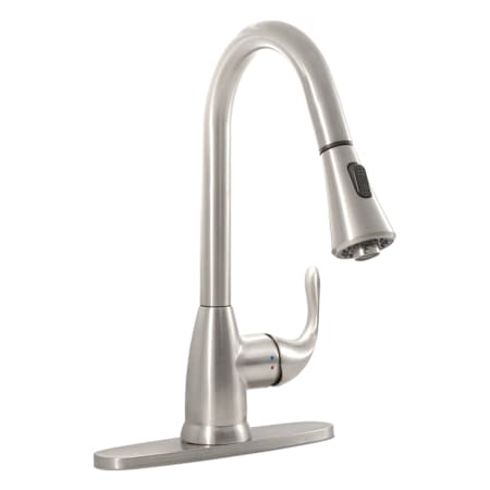 Ackland FlowCurve 8" 1.8 GPM Single Hole Kitchen Faucet - Includes Escutcheon Brushed Nickel