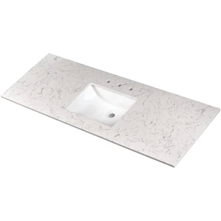 Ackland LustreLine 61 in. x 22 in. Integrated Single Sink Vanity Top Polished Engineered Marble Carrara White