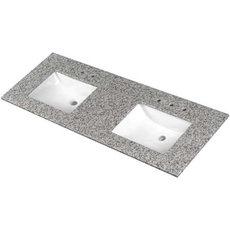 Ackland LustreLine 61 in. x 22 in. Integrated Double Sink Vanity Top Polished Granite Silver Marin