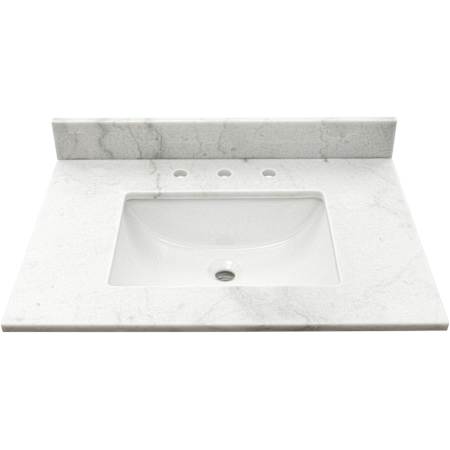 Ackland LustreLine 31 in. x 22 in. Integrated Single Sink Vanity Top Polished Marble Castella de Blanc