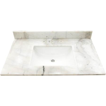Ackland LustreLine 37 in. x 22 in. Integrated Single Sink Vanity Top Polished Marble Castella de Blanc