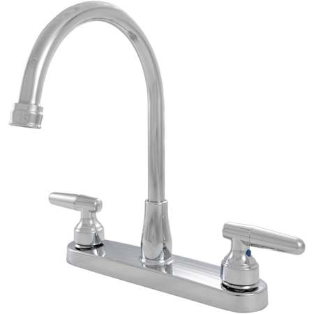 Ackland FlowCurve 8" 1.8 GPM Standard Kitchen Faucet - Includes Escutcheon and Side Spray Chrome