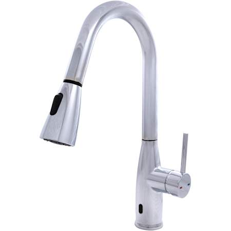 Ackland FlowCurve 1-1/2" 1.8 GPM Single Hole Kitchen Faucet with Steam and Spray Modes Chrome