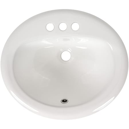 Ackland 20-1/2" Oval Porcelain Drop In Bathroom Sink with 3 Faucet Holes at 4" Centers White