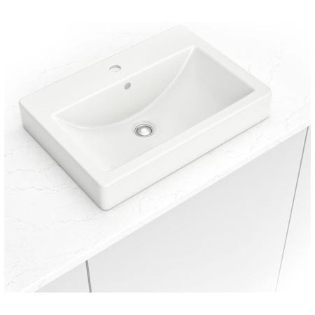 Ackland 24" Rectangular Porcelain Drop In Bathroom Sink with Overflow and Single Faucet Hole White