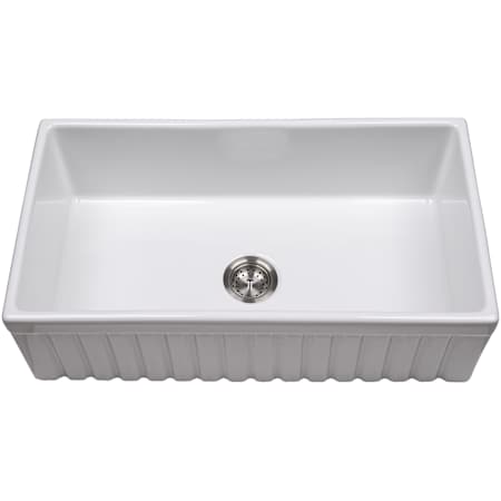 Ackland 33-1/4" Undermount Single Basin Fireclay Kitchen Sink with 10" Deep Basin White