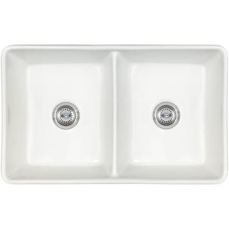 Ackland 31-7/8" Farmhouse Easy to Clean Double Basin Fireclay Kitchen Sink White
