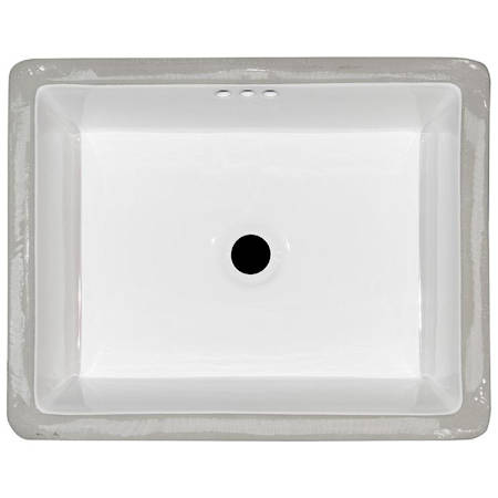 Ackland 19-3/4" Rectangular Porcelain Undermount Bathroom Sink with Overflow and White