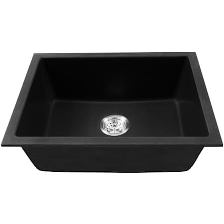 Ackland 24-1/4" Undermount Single Basin Quartz Composite Kitchen Sink with Water Spot Resistance Black