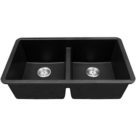 Ackland 32" Undermount Double Basin Quartz Composite Kitchen Sink with Heat Resistance Black